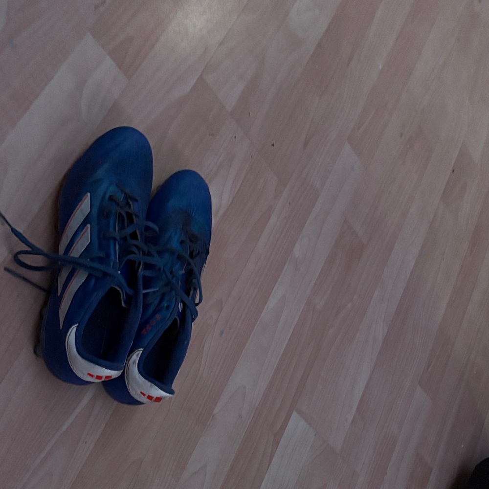 Blue Adidas Soccer Cleats
